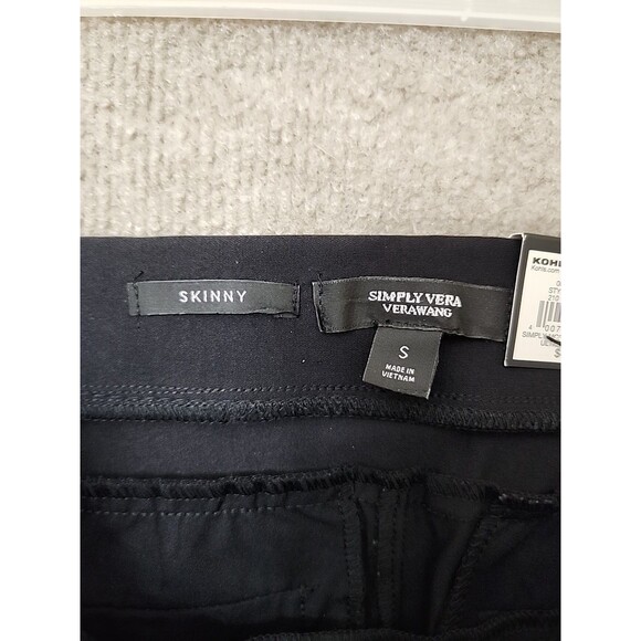 Simply Vera Wang Ultra Stretch Skinny Pants Womens S Black Pull On Seamed NEW - Picture 8 of 10